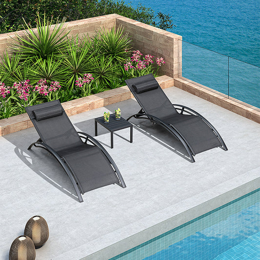 Chappell Reclining Sun Lounger With Pillow, Outdoor