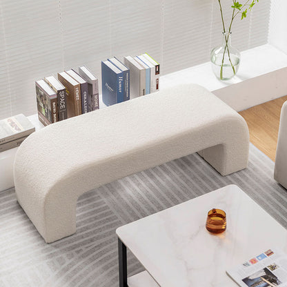 Maxine Boucle Bench, White Boucle