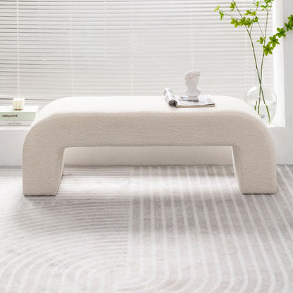 Maxine Boucle Bench, White Boucle
