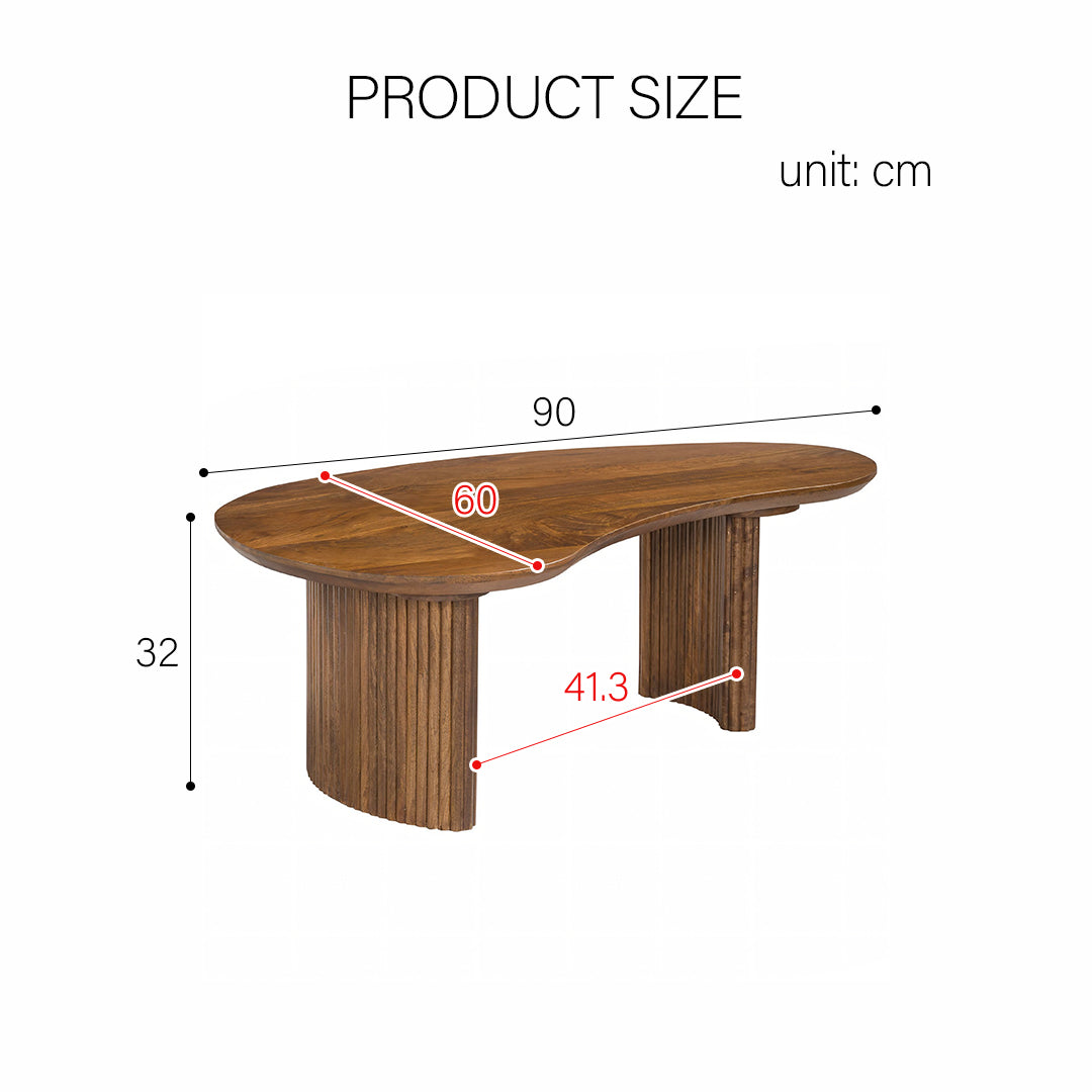 Aragon Curved Wood Coffee Table