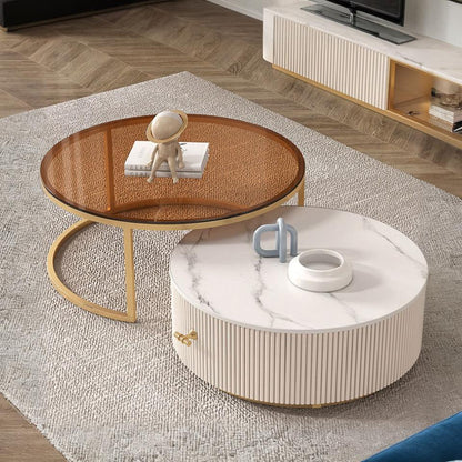 Anastasia Nesting Coffee Table Set, Slight Damaged, For Display