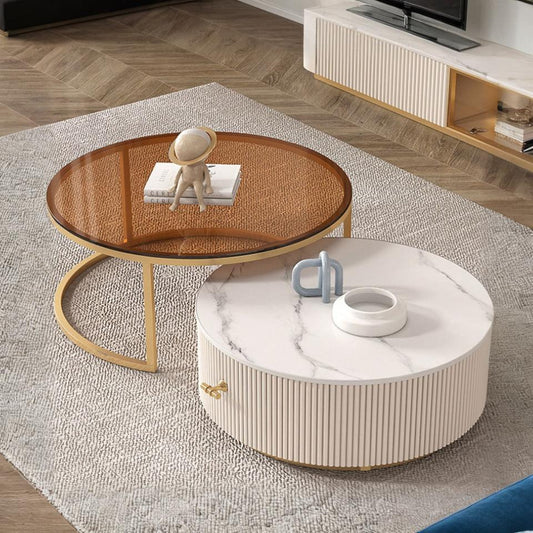 Anastasia Nesting Coffee Table Set, Slight Damaged, For Display