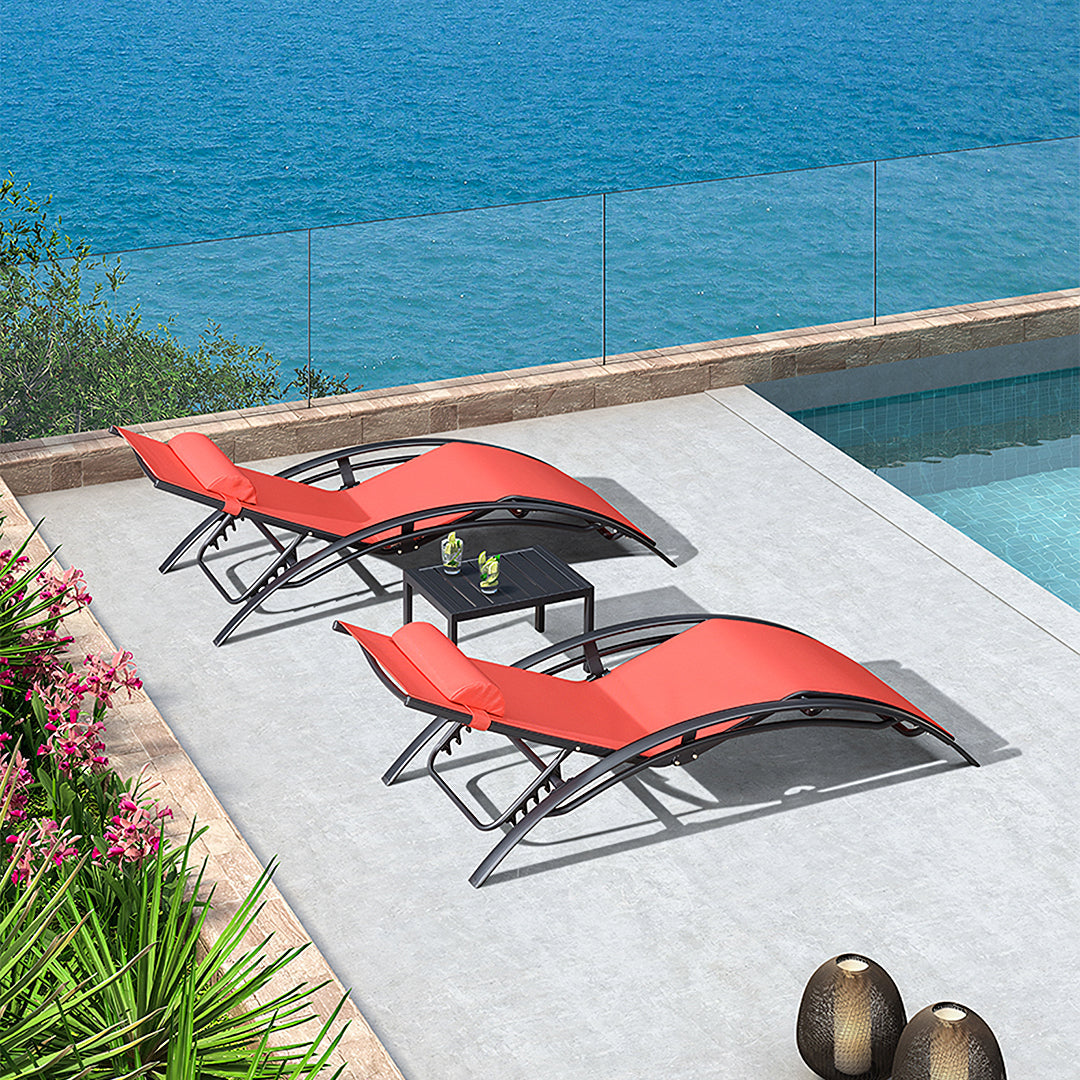 Chappell Reclining Sun Lounger With Pillow, Outdoor