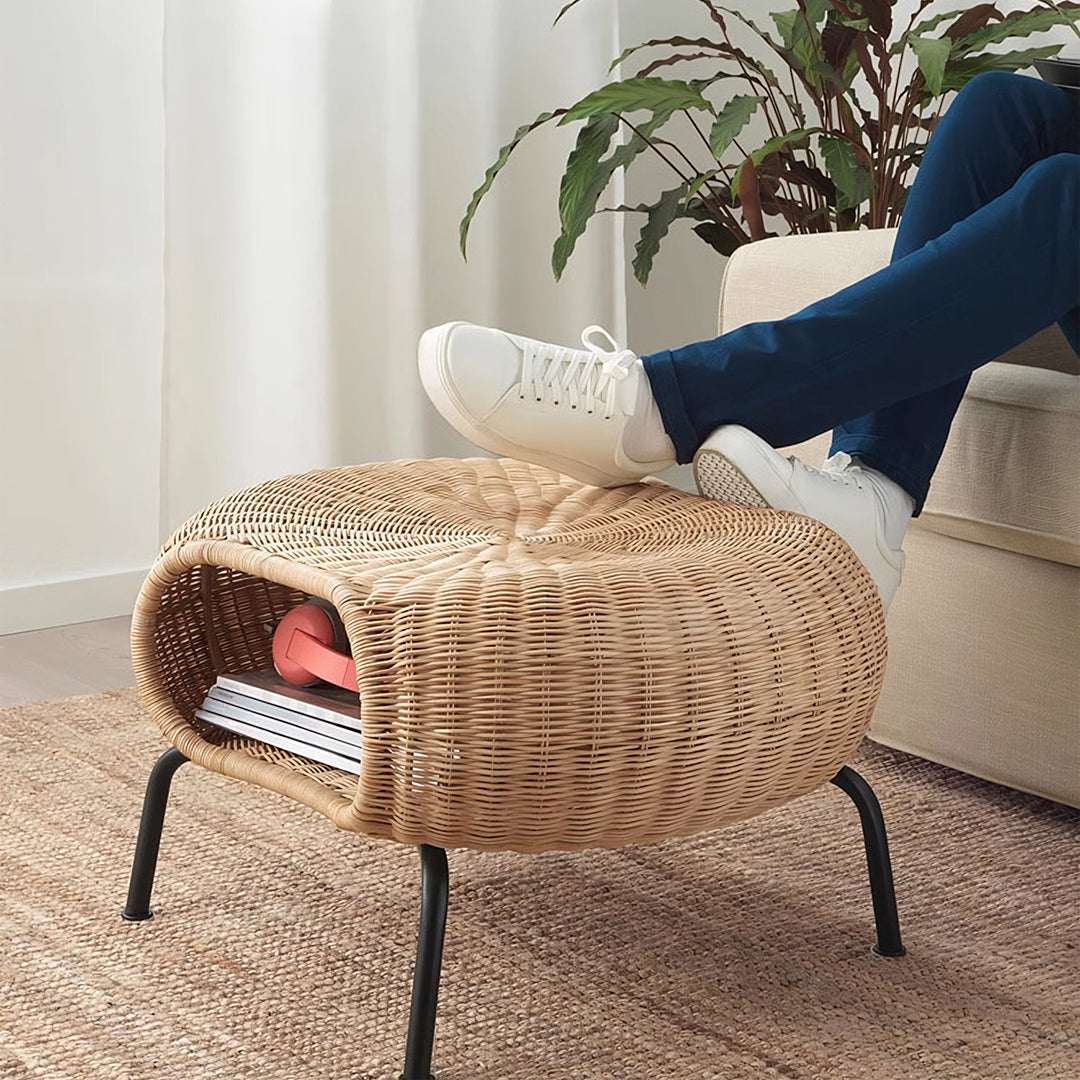 Serrano Outdoor Lounge Chair With Footstool, Rattan