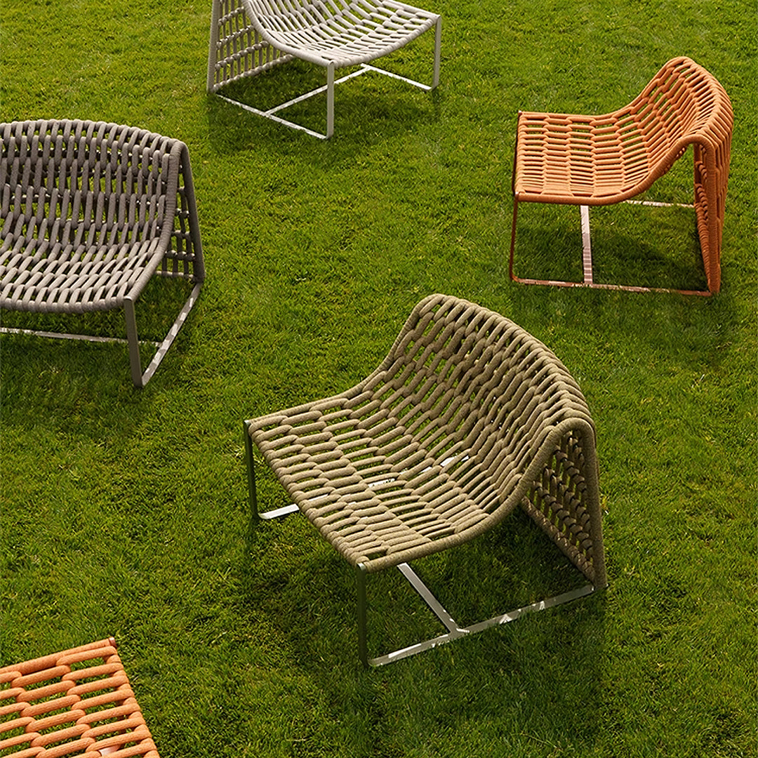 Figueroa Outdoor Lounge Chair With Footstool, Rattan