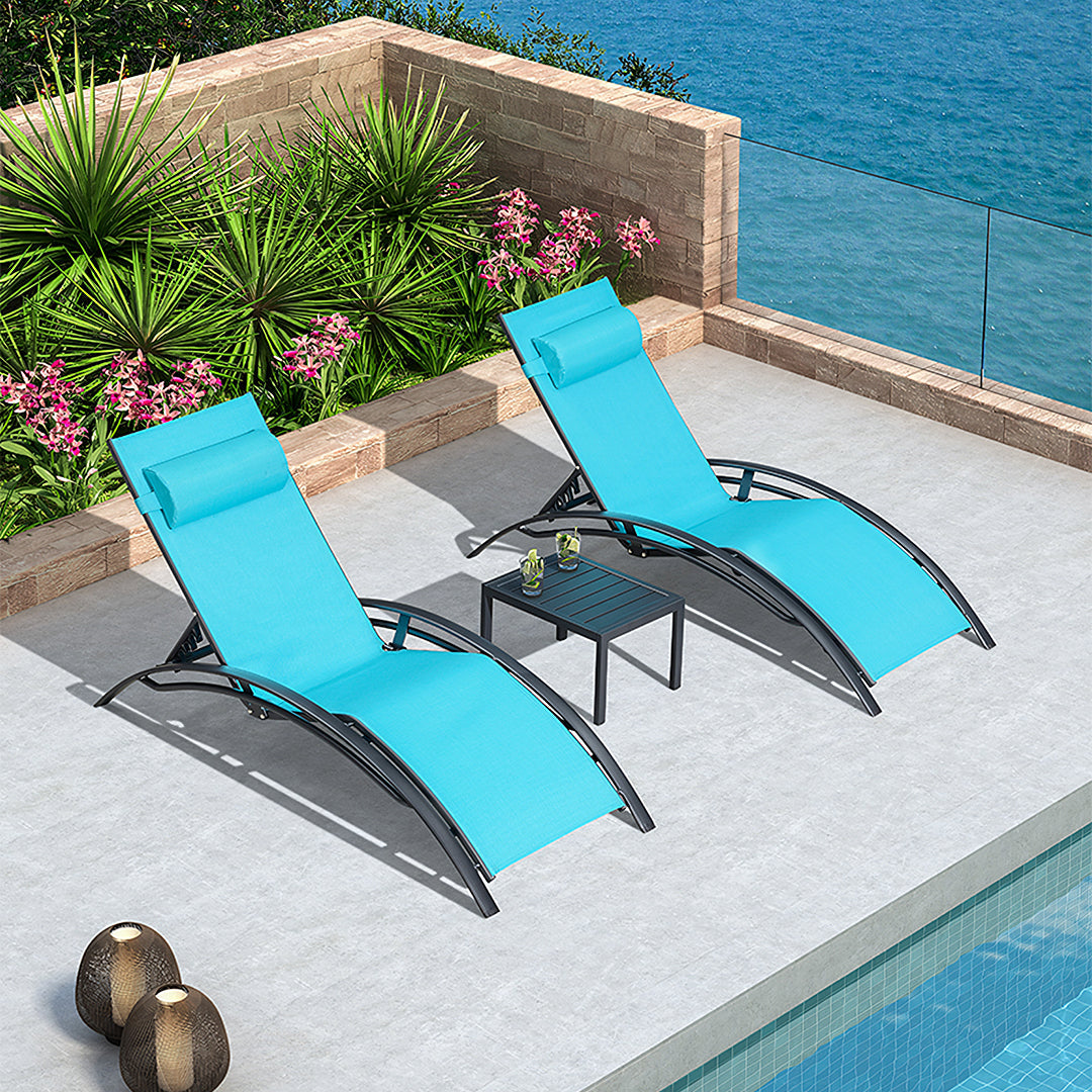 Chappell Reclining Sun Lounger With Pillow, Outdoor