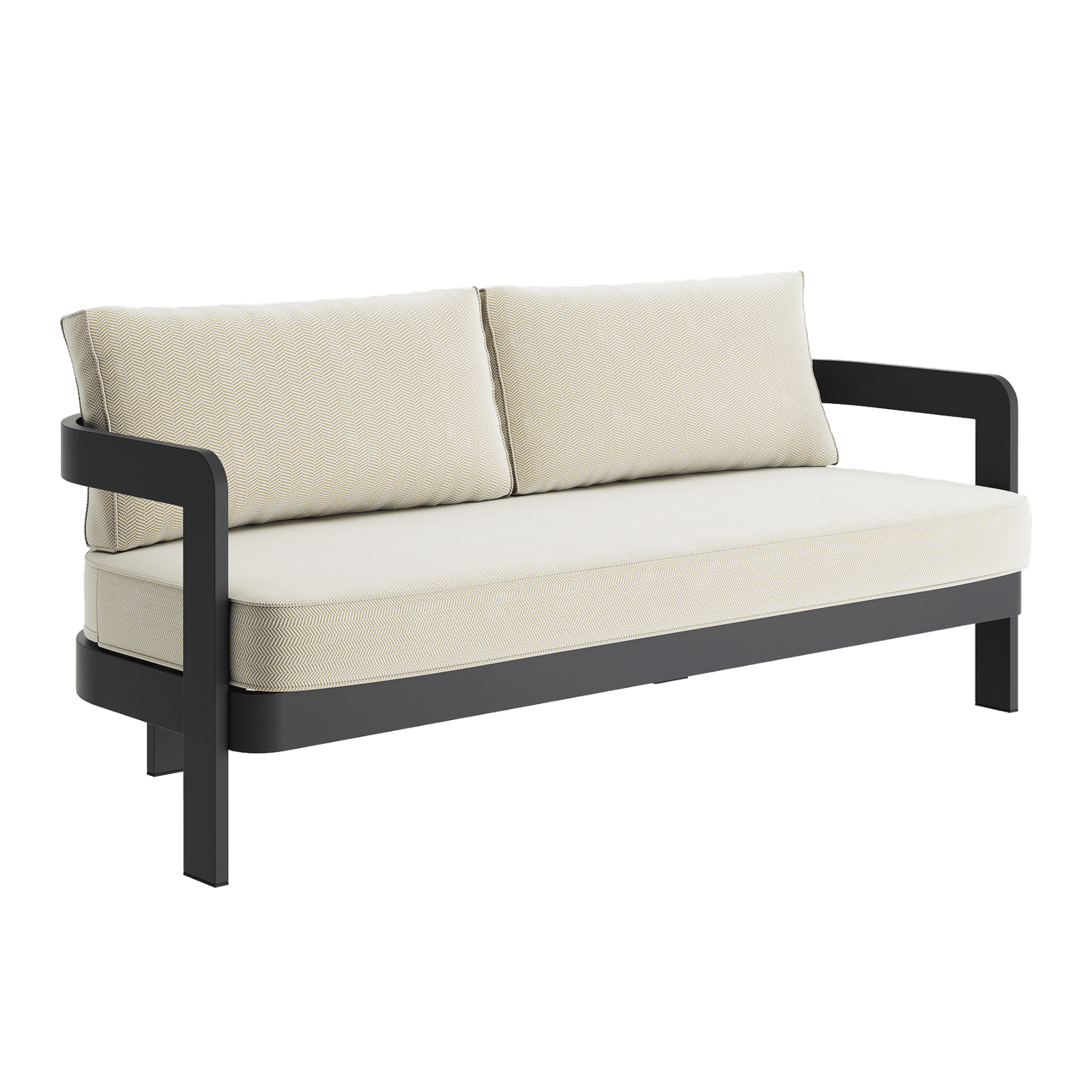 N3 Kohl Three Seater Sofa Pearl Herringbone